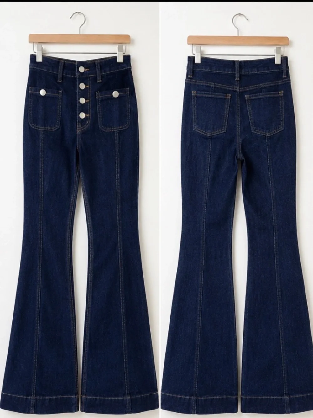 Vintage Tory Burch Dark Wash High Rise Flare Jeans Button Fly Size 28